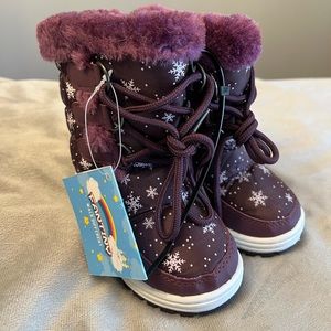 Nwt purple winter snow boots girls toddler size 6 warm fuzzy new with tags